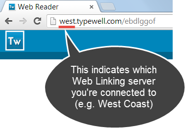 Example of West Coast URL, with 