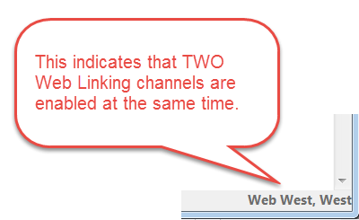 Status bar indicates whether multiple Web Linking channels are enabled
